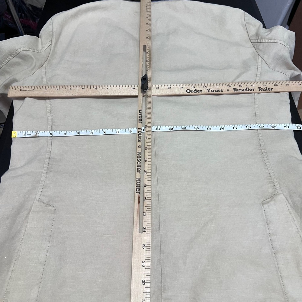 Napapijri Blazer Mens XL Beige Linen Blend Unstructured Herringbone Neutral - Picture 6 of 16